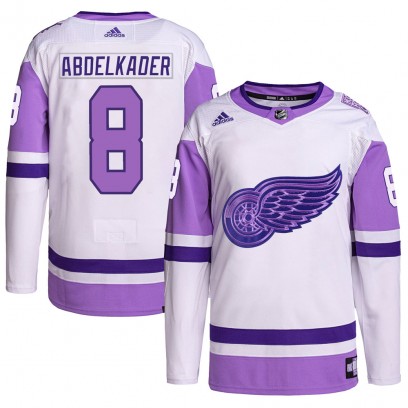 Youth Authentic Detroit Red Wings Justin Abdelkader Adidas Hockey Fights Cancer Primegreen Jersey - White/Purple