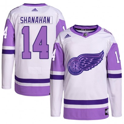 Youth Authentic Detroit Red Wings Brendan Shanahan Adidas Hockey Fights Cancer Primegreen Jersey - White/Purple