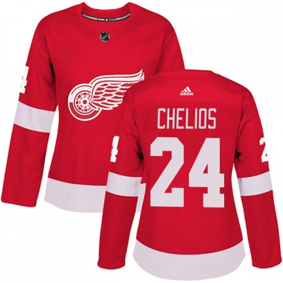 Women's Authentic Detroit Red Wings Chris Chelios Adidas Home Jersey - Red