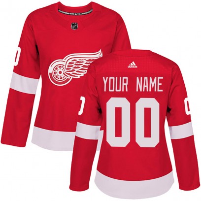 Women's Authentic Detroit Red Wings Custom Adidas Custom Home Jersey - Red