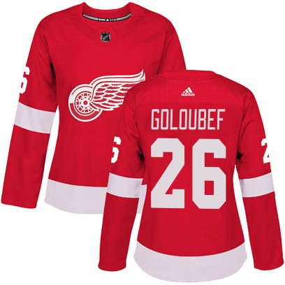 Women's Authentic Detroit Red Wings Cody Goloubef Adidas ized Home Jersey - Red
