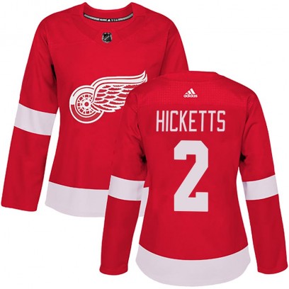 Women's Authentic Detroit Red Wings Joe Hicketts Adidas Home Jersey - Red