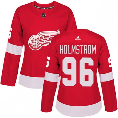 Women's Authentic Detroit Red Wings Tomas Holmstrom Adidas Home Jersey - Red