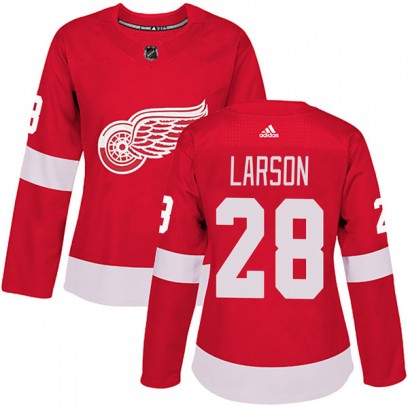 Women's Authentic Detroit Red Wings Reed Larson Adidas Home Jersey - Red