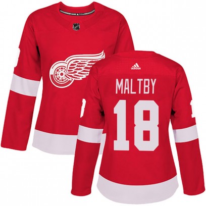 Women's Authentic Detroit Red Wings Kirk Maltby Adidas Home Jersey - Red