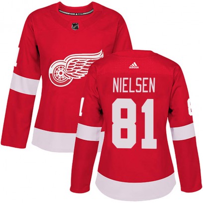 Women's Authentic Detroit Red Wings Frans Nielsen Adidas Home Jersey - Red