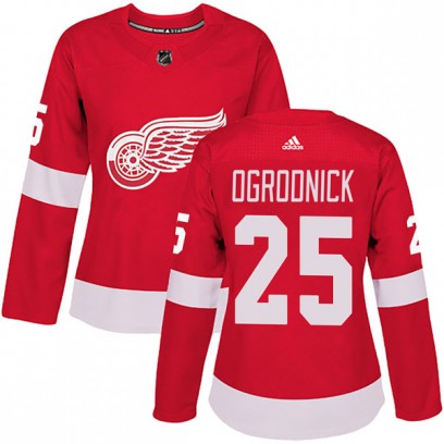 Women's Authentic Detroit Red Wings John Ogrodnick Adidas Home Jersey - Red