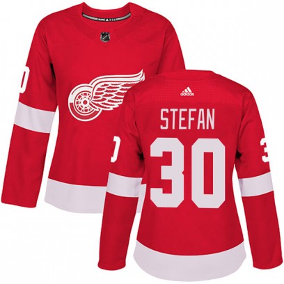 Women's Authentic Detroit Red Wings Greg Stefan Adidas Home Jersey - Red