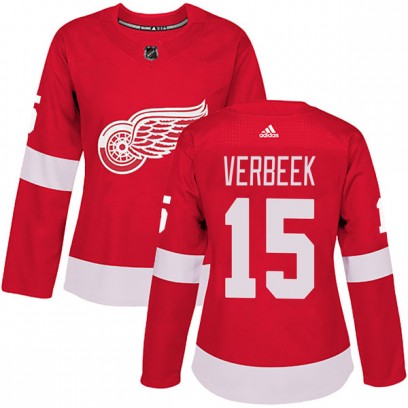 Women's Authentic Detroit Red Wings Pat Verbeek Adidas Home Jersey - Red