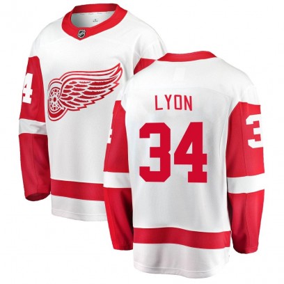 Men's Breakaway Detroit Red Wings Alex Lyon Fanatics Branded Away Jersey - White