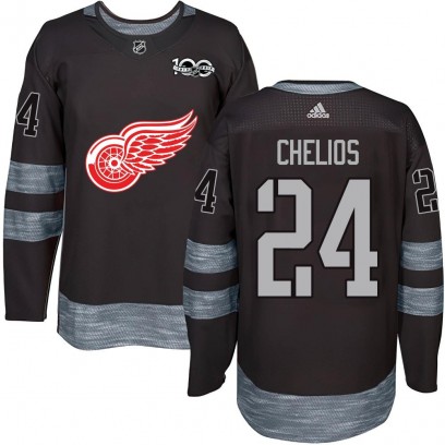 Men's Authentic Detroit Red Wings Chris Chelios 1917-2017 100th Anniversary Jersey - Black