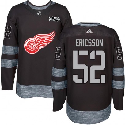 Men's Authentic Detroit Red Wings Jonathan Ericsson 1917-2017 100th Anniversary Jersey - Black
