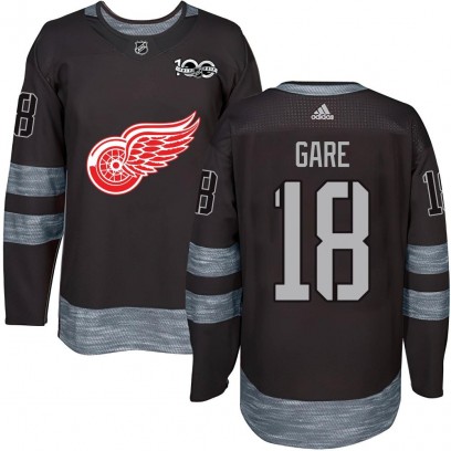 Men's Authentic Detroit Red Wings Danny Gare 1917-2017 100th Anniversary Jersey - Black