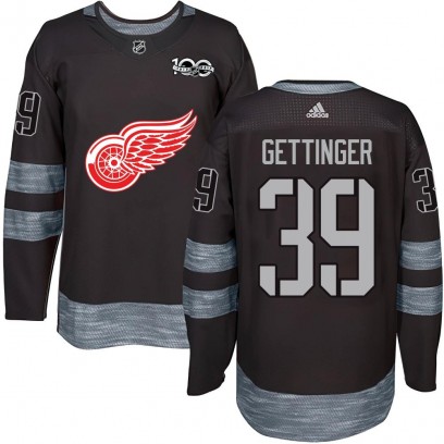 Men's Authentic Detroit Red Wings Tim Gettinger 1917-2017 100th Anniversary Jersey - Black