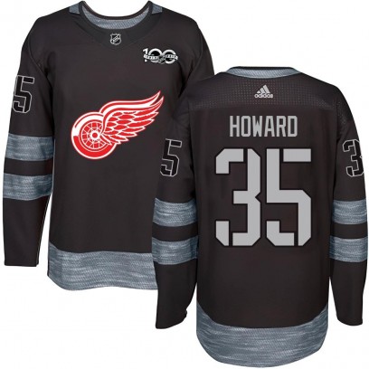 Men's Authentic Detroit Red Wings Jimmy Howard 1917-2017 100th Anniversary Jersey - Black