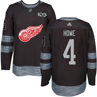 Men's Authentic Detroit Red Wings Mark Howe 1917-2017 100th Anniversary Jersey - Black