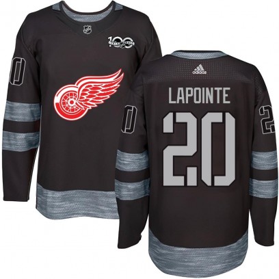 Men's Authentic Detroit Red Wings Martin Lapointe 1917-2017 100th Anniversary Jersey - Black