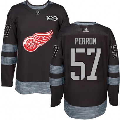 Men's Authentic Detroit Red Wings David Perron 1917-2017 100th Anniversary Jersey - Black