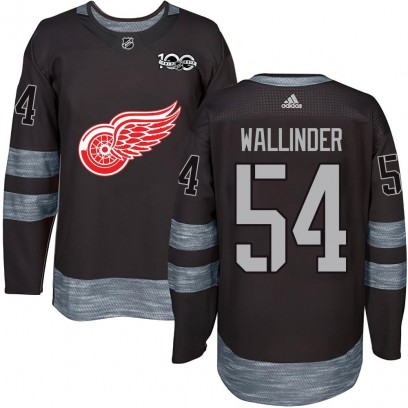 Men's Authentic Detroit Red Wings William Wallinder 1917-2017 100th Anniversary Jersey - Black