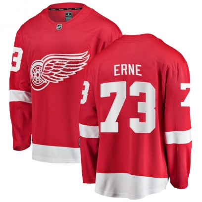 Men's Breakaway Detroit Red Wings Adam Erne Fanatics Branded Home Jersey - Red