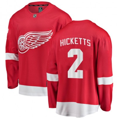 Men's Breakaway Detroit Red Wings Joe Hicketts Fanatics Branded Home Jersey - Red