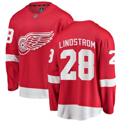 Men's Breakaway Detroit Red Wings Gustav Lindstrom Fanatics Branded Home Jersey - Red