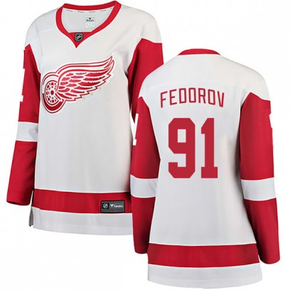 Women's Breakaway Detroit Red Wings Sergei Fedorov Fanatics Branded Away Jersey - White