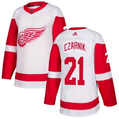 Youth Authentic Detroit Red Wings Austin Czarnik Adidas Jersey - White