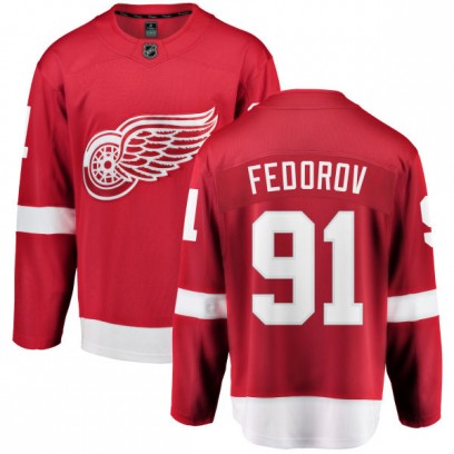 Men's Breakaway Detroit Red Wings Sergei Fedorov Fanatics Branded Home Jersey - Red