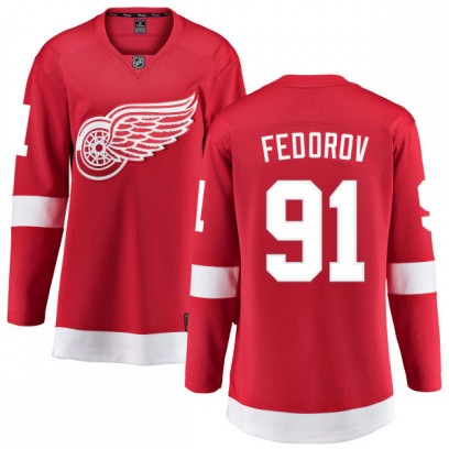 Women's Breakaway Detroit Red Wings Sergei Fedorov Fanatics Branded Home Jersey - Red