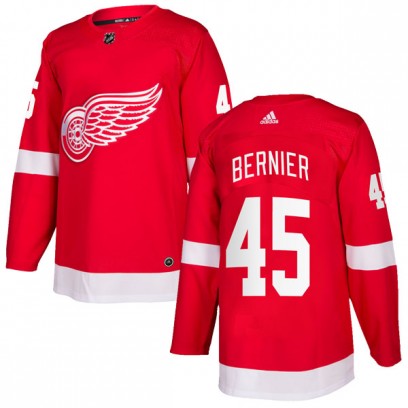 Youth Authentic Detroit Red Wings Jonathan Bernier Adidas Home Jersey - Red