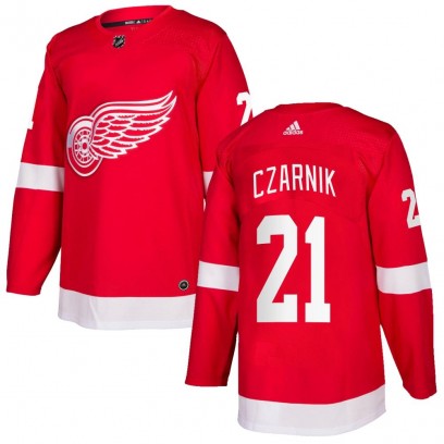 Youth Authentic Detroit Red Wings Austin Czarnik Adidas Home Jersey - Red