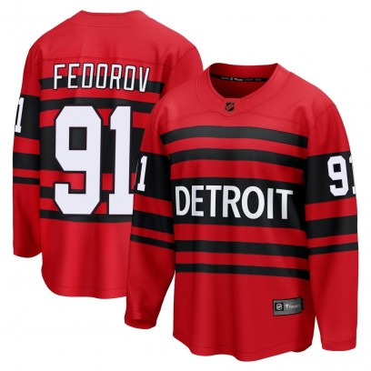 Youth Breakaway Detroit Red Wings Sergei Fedorov Fanatics Branded Special Edition 2.0 Jersey - Red