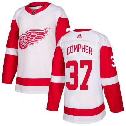 Men's Authentic Detroit Red Wings J.T. Compher Adidas Jersey - White