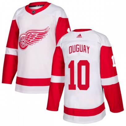 Men's Authentic Detroit Red Wings Ron Duguay Adidas Jersey - White