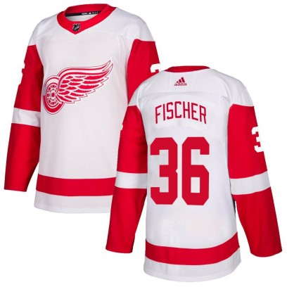Men's Authentic Detroit Red Wings Christian Fischer Adidas Jersey - White