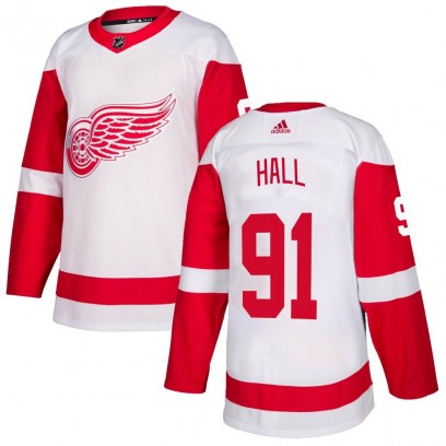 Men's Authentic Detroit Red Wings Curtis Hall Adidas Jersey - White