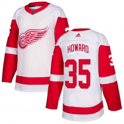 Men's Authentic Detroit Red Wings Jimmy Howard Adidas Jersey - White