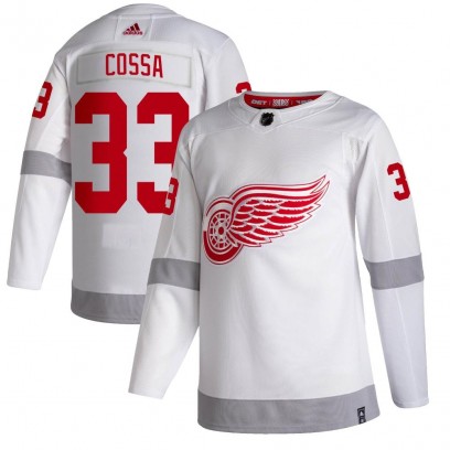 Youth Authentic Detroit Red Wings Sebastian Cossa Adidas 2020/21 Reverse Retro Jersey - White