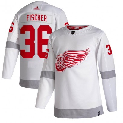 Youth Authentic Detroit Red Wings Christian Fischer Adidas 2020/21 Reverse Retro Jersey - White