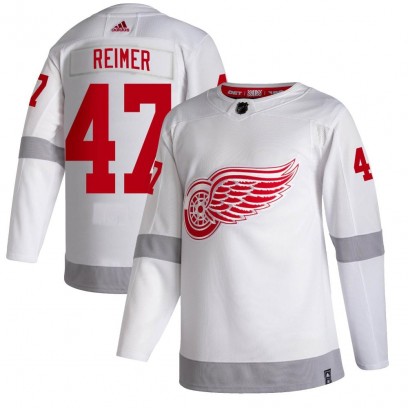 Youth Authentic Detroit Red Wings James Reimer Adidas 2020/21 Reverse Retro Jersey - White