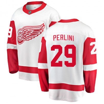 Youth Breakaway Detroit Red Wings Brendan Perlini Fanatics Branded Away Jersey - White
