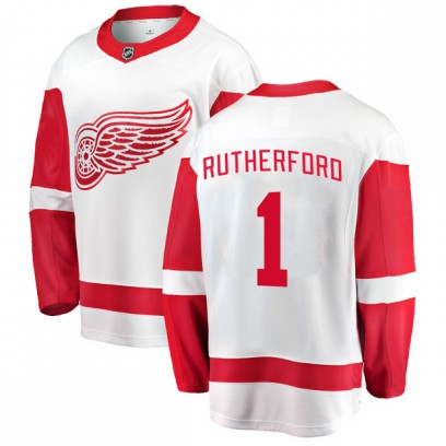 Youth Breakaway Detroit Red Wings Jim Rutherford Fanatics Branded Away Jersey - White