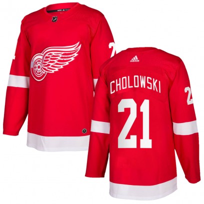 Men's Authentic Detroit Red Wings Dennis Cholowski Adidas Home Jersey - Red