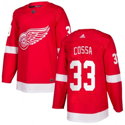 Men's Authentic Detroit Red Wings Sebastian Cossa Adidas Home Jersey - Red
