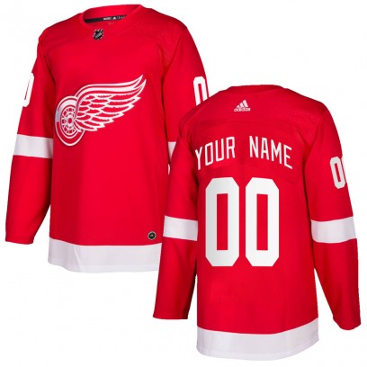Men's Authentic Detroit Red Wings Custom Adidas Custom Home Jersey - Red