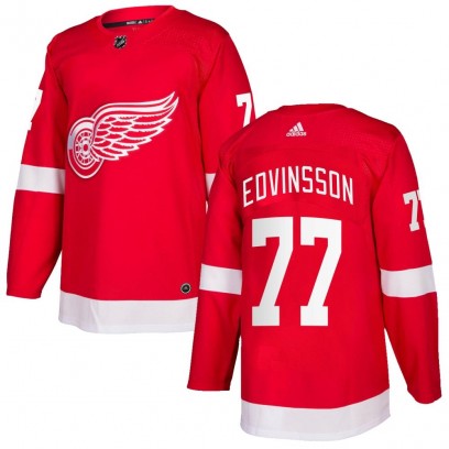 Men's Authentic Detroit Red Wings Simon Edvinsson Adidas Home Jersey - Red