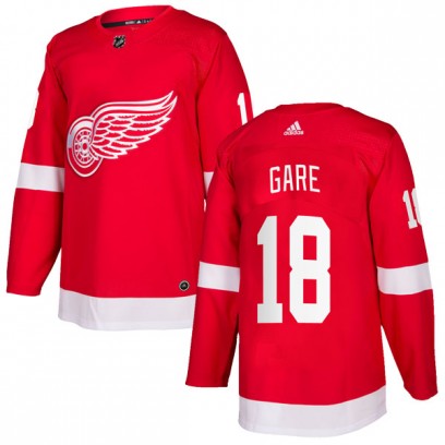 Men's Authentic Detroit Red Wings Danny Gare Adidas Home Jersey - Red