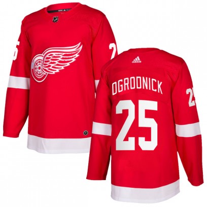 Men's Authentic Detroit Red Wings John Ogrodnick Adidas Home Jersey - Red