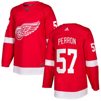 Men's Authentic Detroit Red Wings David Perron Adidas Home Jersey - Red